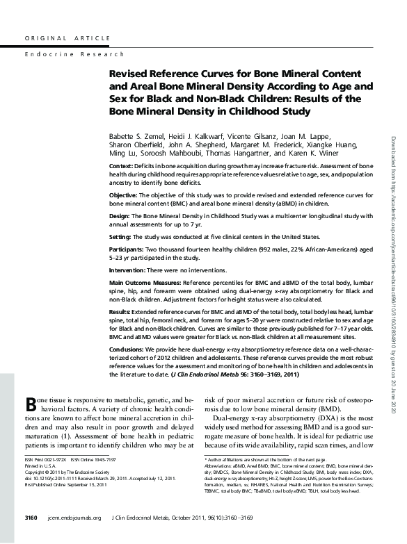 (PDF) Revised Reference Curves for Bone Mineral Content and Areal Bone ...