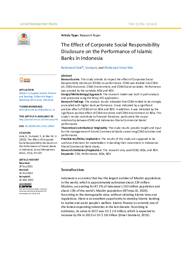 (PDF) The Effect of Corporate Social Responsibility Disclosure on the ...