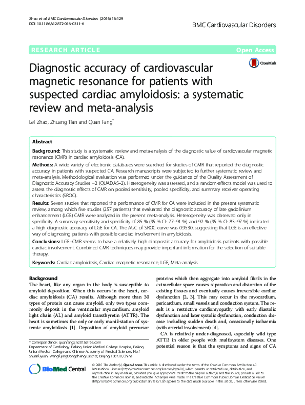 (PDF) Diagnostic accuracy of cardiovascular magnetic resonance imaging ...