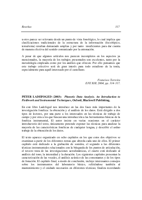 PDF) Peter Ladefoged (2003): Phonetic Data Analysis. An