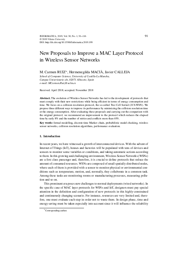 (PDF) New Proposals to Improve a MAC Layer Protocol in Wireless Sensor ...