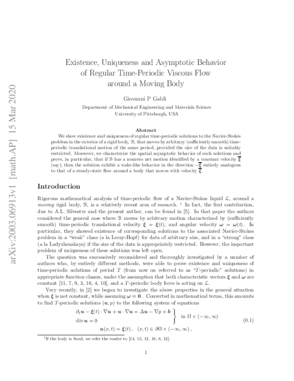 (PDF) Existence, Uniqueness, and Asymptotic Behavior of Regular Time ...