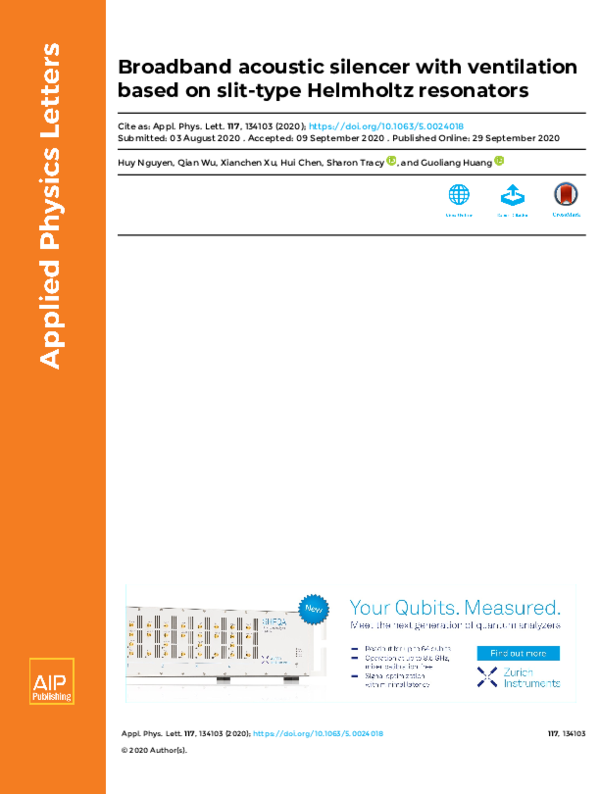 (PDF) Broadband acoustic silencer with ventilation based on slittype