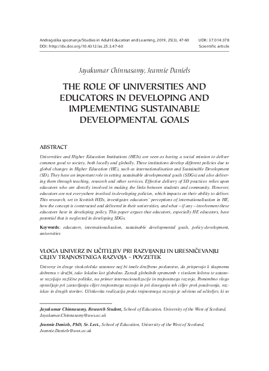 (PDF) The Role of Universities and Educators in Developing and ...