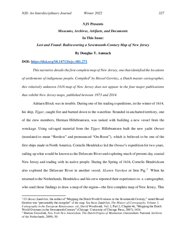 地図 PDF) Lost and Found: Rediscovering a Seventeenth Century Map
