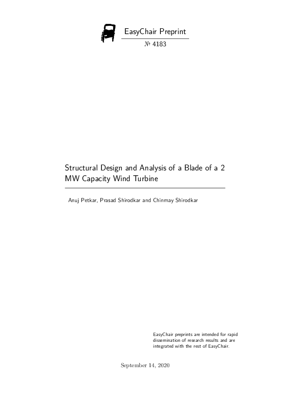(PDF) Structural Design and Analysis of a Blade of a 2 MW Capacity Wind ...