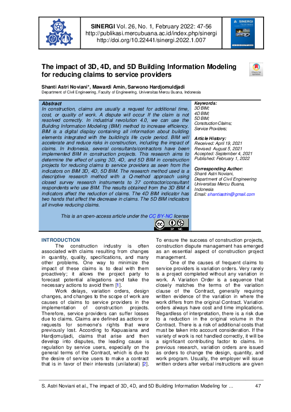 (PDF) The impact of 3D, 4D, and 5D Building Information Modeling for ...