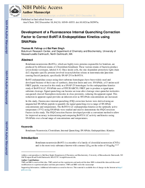 (PDF) Development of a Fluorescence Internal Quenching Correction ...