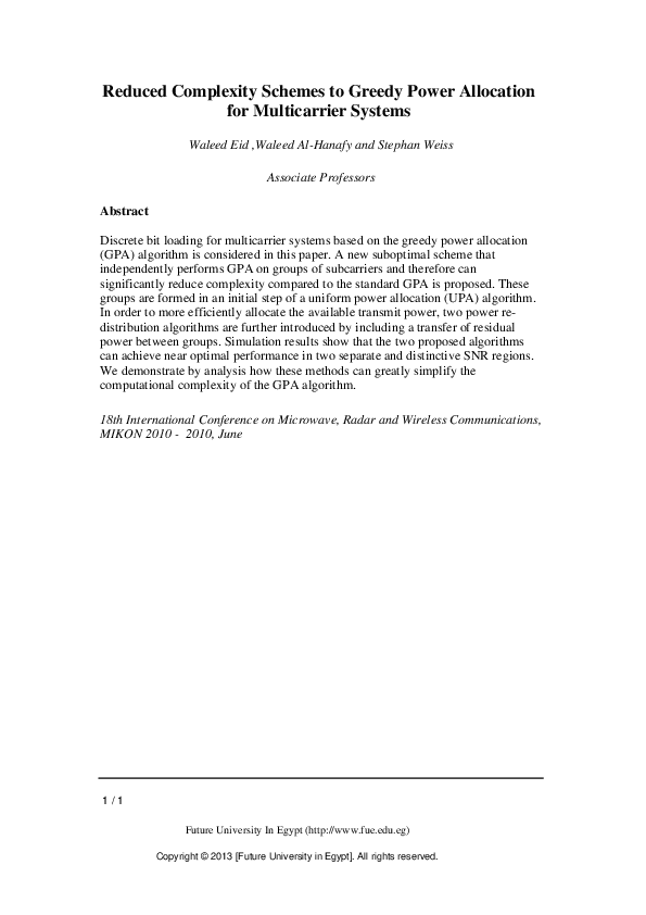 (PDF) Reduced complexity schemes to greedy power allocation for ...