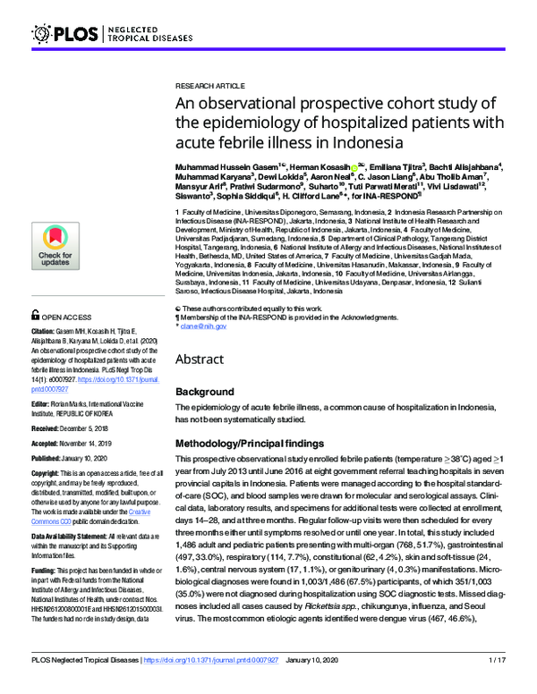 (PDF) An observational prospective cohort study of the epidemiology of ...