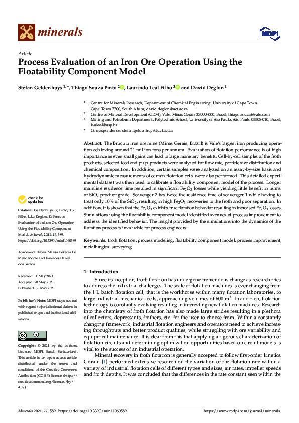 (PDF) Process Evaluation of an Iron Ore Operation Using the ...