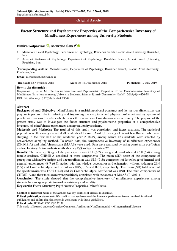 (PDF) Factor Structure and Psychometric Properties of the Pathological ...