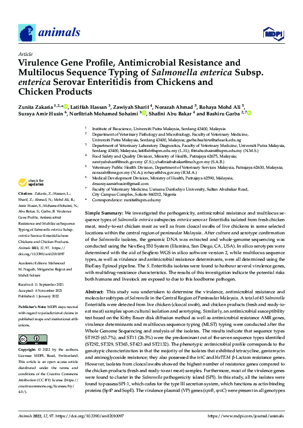 (PDF) Virulence Gene Profile, Antimicrobial Resistance and Multilocus ...