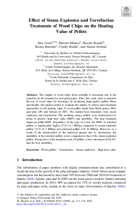 (PDF) Effect of Steam Explosion and Torrefaction Treatments of Wood ...