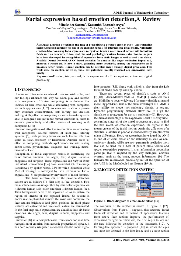 (PDF) Facial expression based emotion detection-A Review