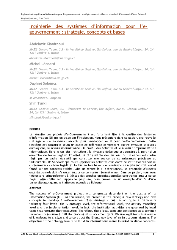 (PDF) Information Systems Engineering for e-government : Strategy ...