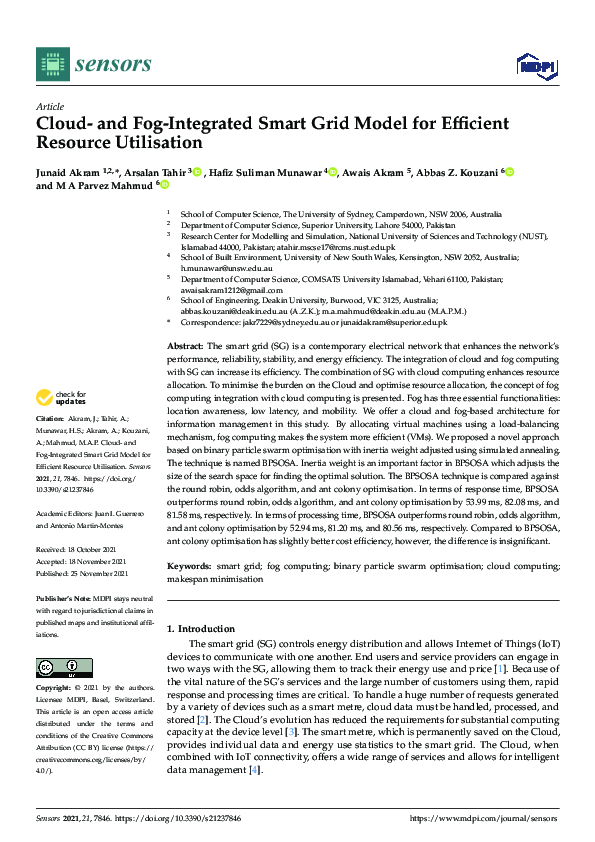 (PDF) Cloud- and Fog-Integrated Smart Grid Model for Efficient Resource ...