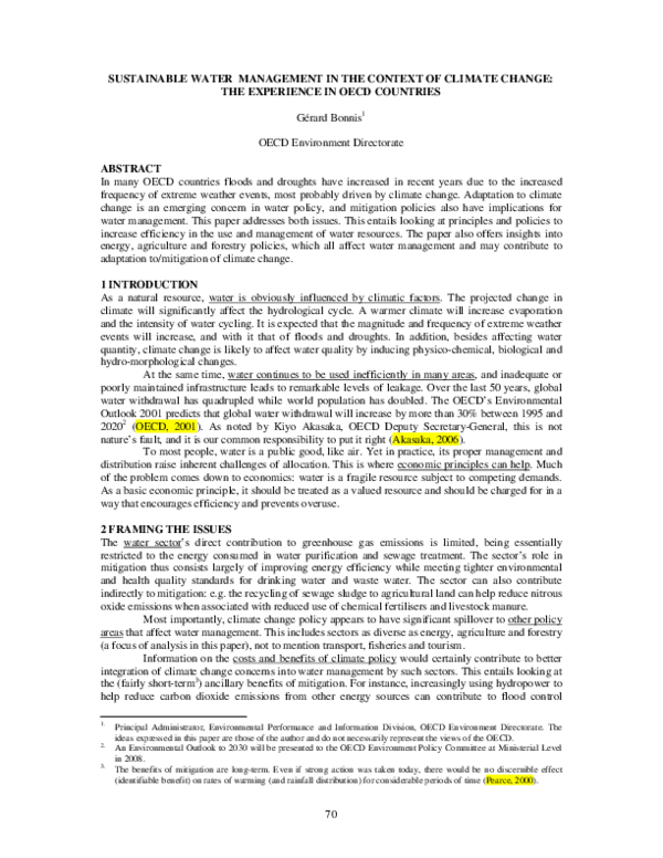 (PDF) Sustainable Water Management in the Context of Climate Change ...