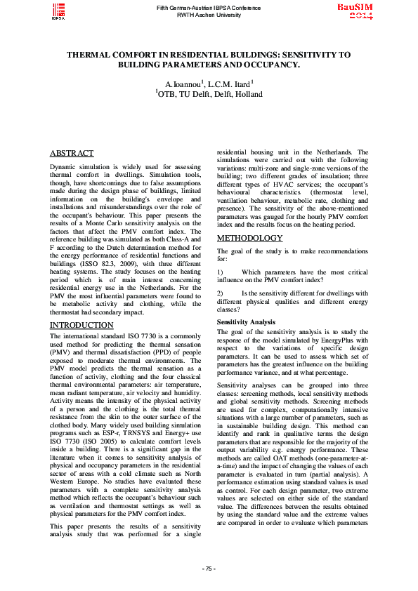 (PDF) Energy performance and comfort in residential buildings ...