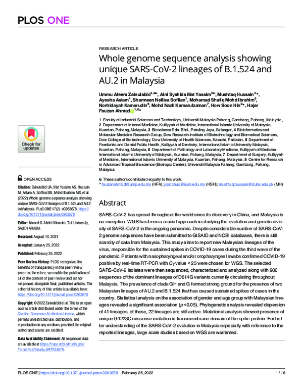 (PDF) Whole genome sequence analysis showing unique SARS-CoV-2 lineages ...