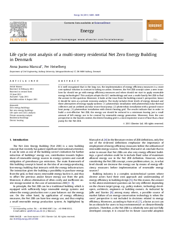 (PDF) Life cycle cost analysis of a multi-storey residential Net Zero ...