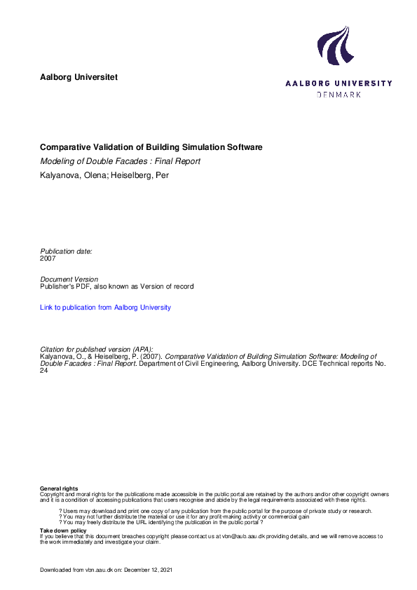 (PDF) Comparative Validation of Building Simulation Software: Modeling ...