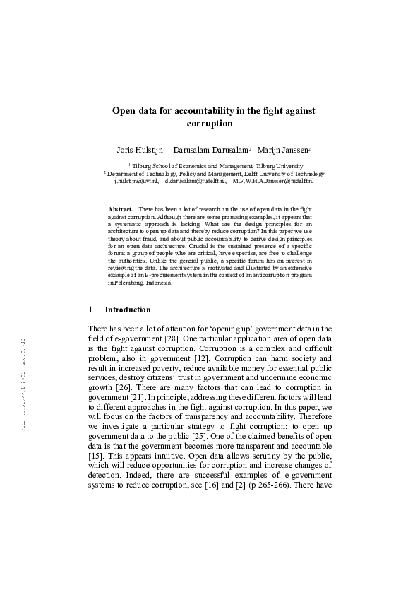 (PDF) Open Data for Accountability in the Fight Against Corruption