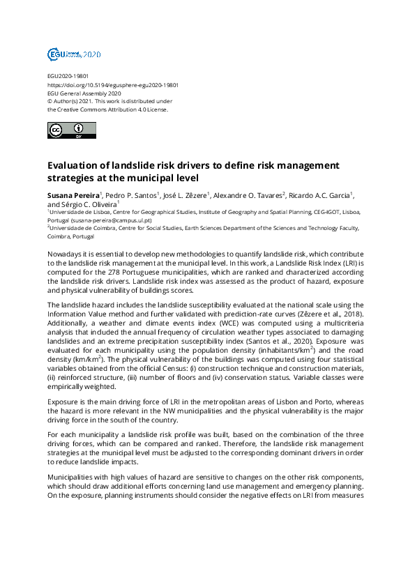 (PDF) Evaluation of landslide risk drivers to define risk management ...