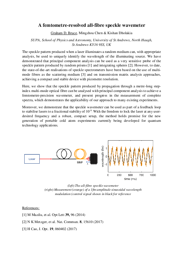(PDF) A femtometre-resolved all-fibre speckle wavemeter