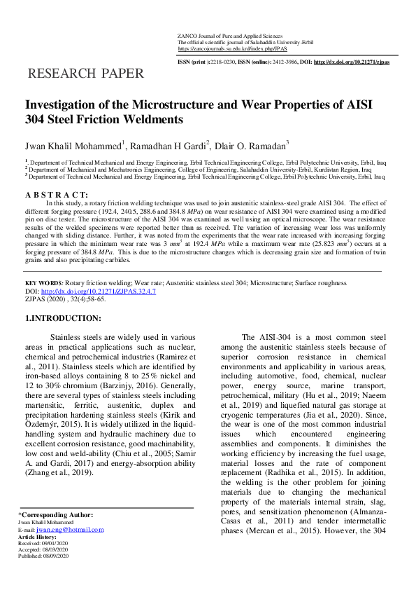 (PDF) Investigation of the Microstructure and Wear Properties of AISI ...