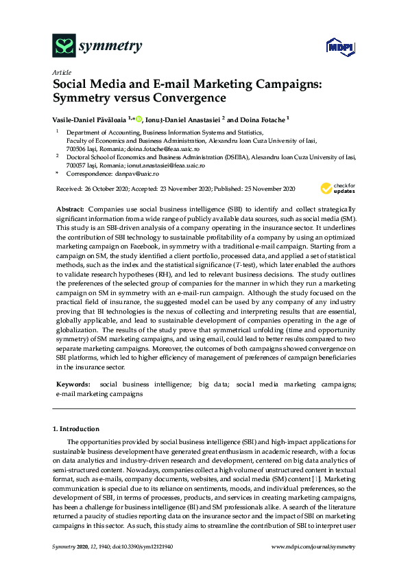 (PDF) Social Media and E-mail Marketing Campaigns: Symmetry versus ...