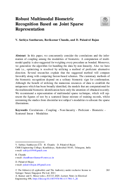 (PDF) Robust Multimodal Biometric Recognition Based on Joint Sparse ...