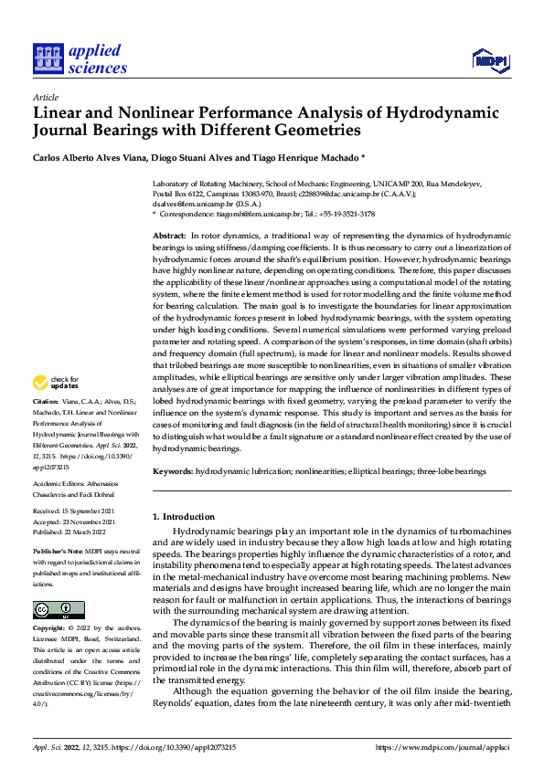 (PDF) Linear and Nonlinear Performance Analysis of Hydrodynamic Journal ...