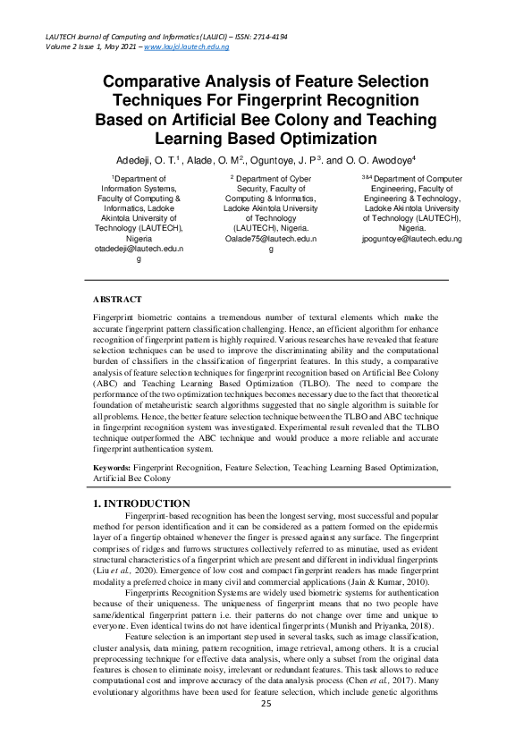 (PDF) Comparative Analysis of Feature Selection Techniques For ...
