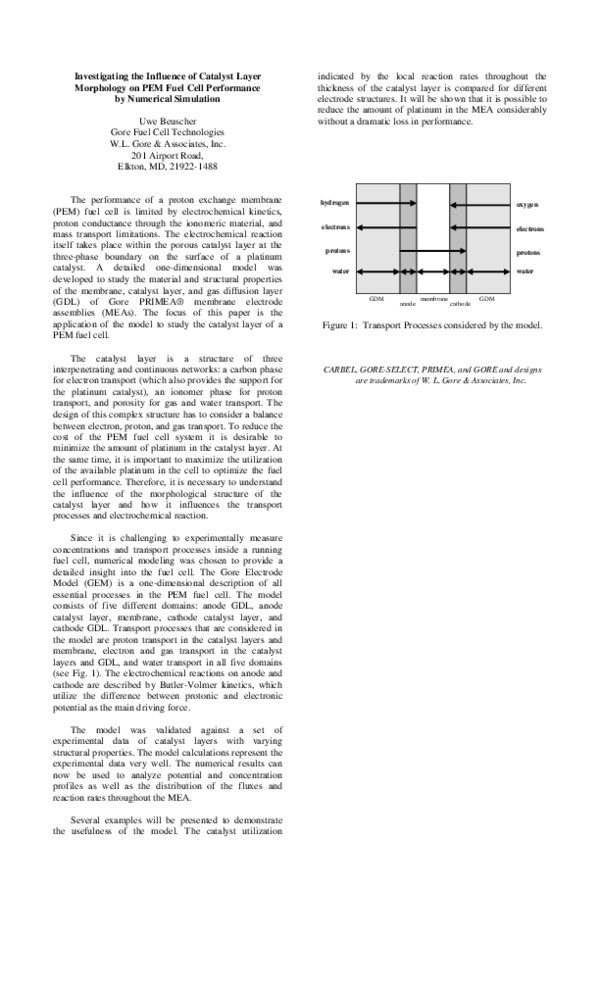 (PDF) Investigating the Influence of Catalyst Layer Morphology on Fuel ...