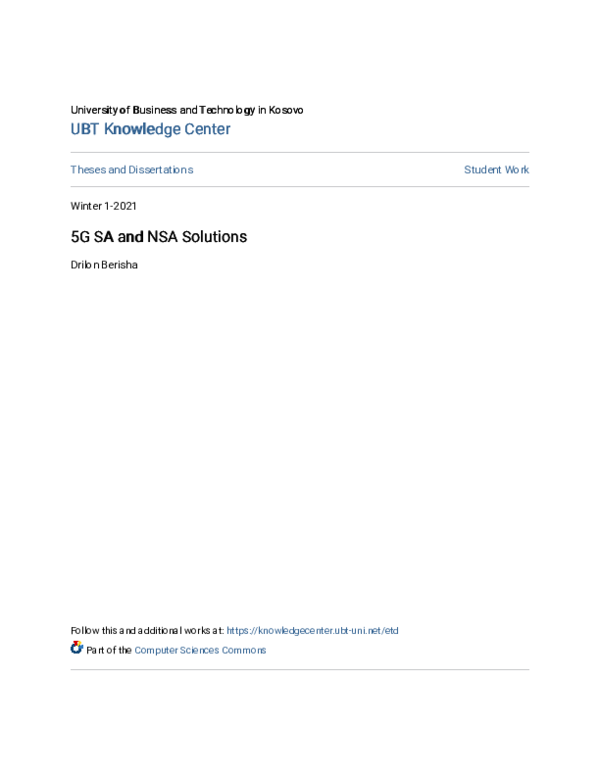 (PDF) 5G SA and NSA Solutions