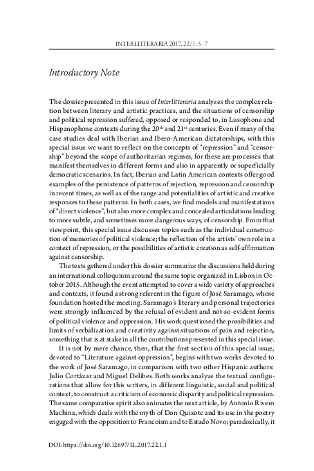 (PDF) Introductory Note