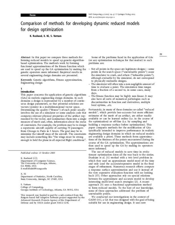 (PDF) Comparison of methods for developing dynamic reduced models for ...