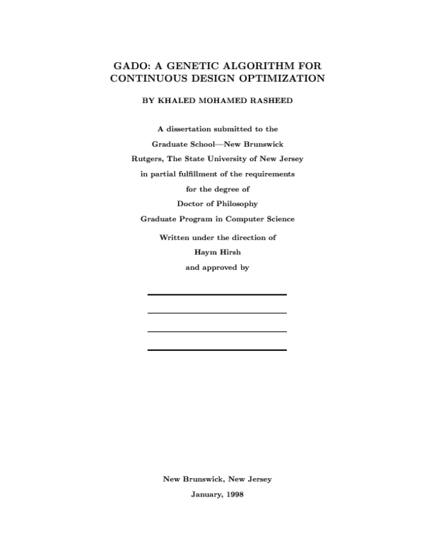 (PDF) GADO: A Genetic Algorithm for Continuous Design Optimization