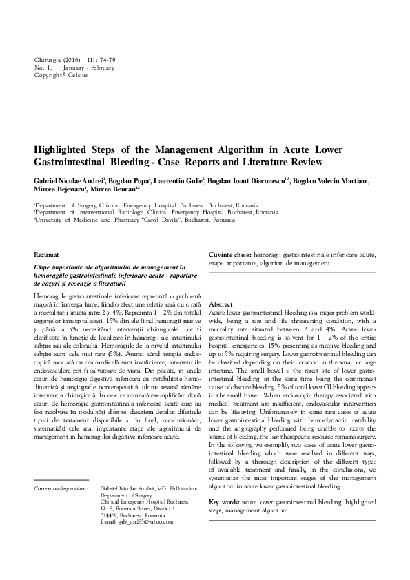 (PDF) Highlighted Steps of the Management Algorithm in Acute Lower ...