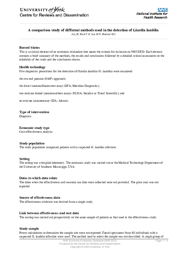 (PDF) A comparison study of different methods used in the detection of ...