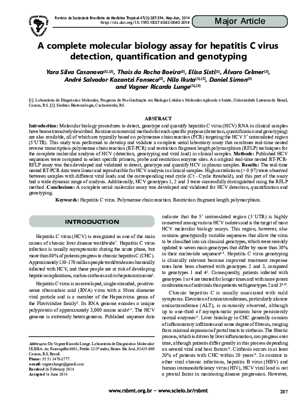 (PDF) A complete molecular biology assay for hepatitis C virus ...