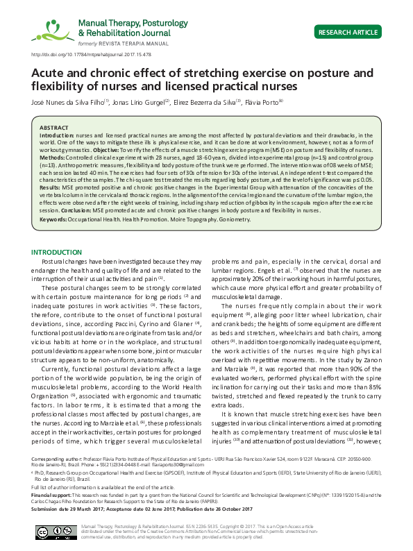 (PDF) Acute and chronic effect of stretching exercise on posture and ...
