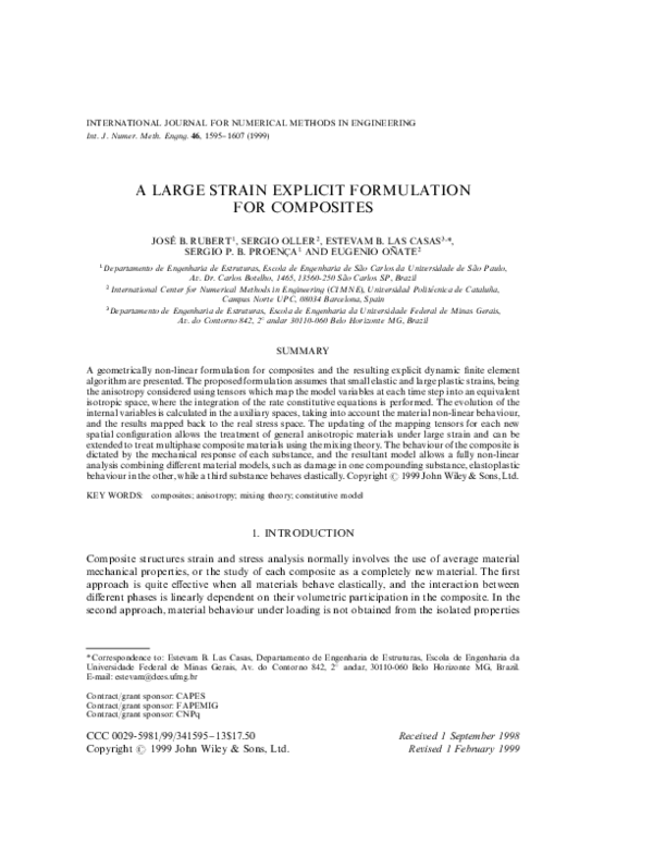 (PDF) A large strain explicit formulation for composites