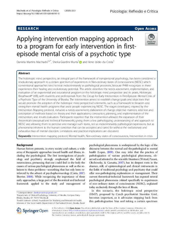 (PDF) Applying intervention mapping approach to a program for early ...