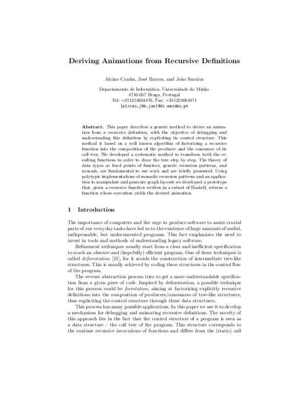 (PDF) Deriving animations from recursive definitions