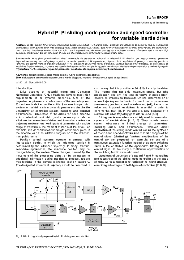 (PDF) Hybrid P-PI sliding mode position and speed controller for ...