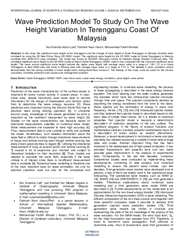 (PDF) Wave Prediction Model To Study On The Wave Height Variation In ...