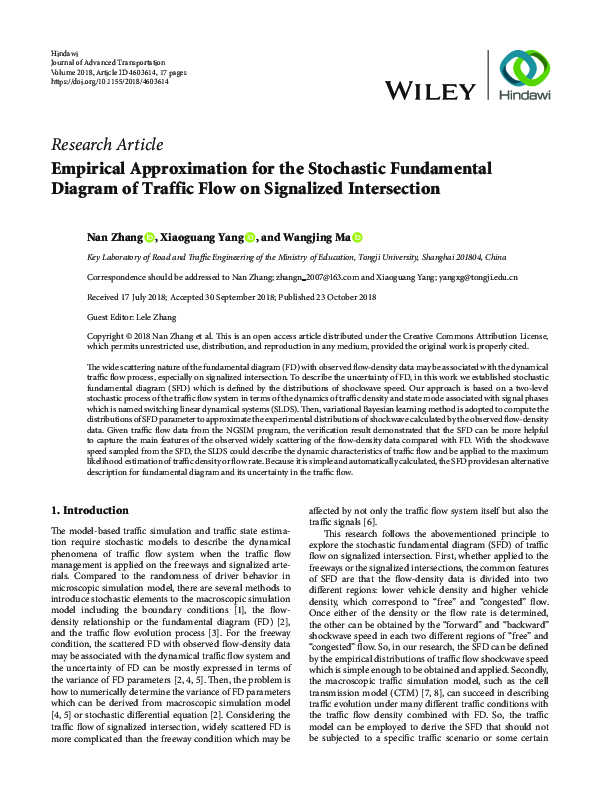 (PDF) Empirical Approximation for the Stochastic Fundamental Diagram of ...