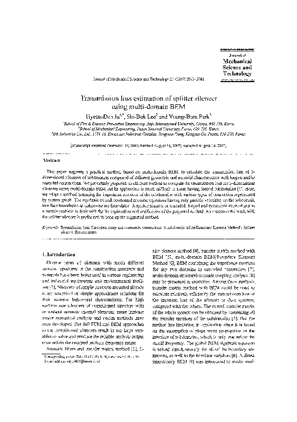 (PDF) Transmission loss estimation of splitter silencer using multi